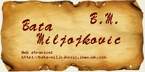 Bata Miljojković vizit kartica